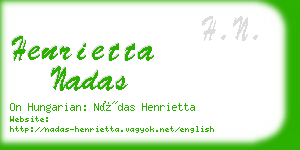 henrietta nadas business card